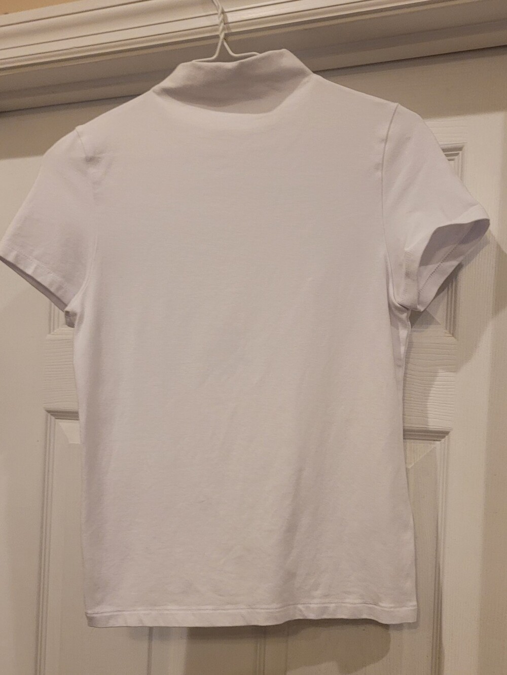 Madewell White Short Sleeve Mock Neck Top Size M